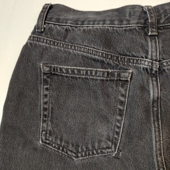 WE THE FREE Black Distressed Cropped Jean Straight Mid Rise Boho Grunge Soft 28 - Picture 10 of 15